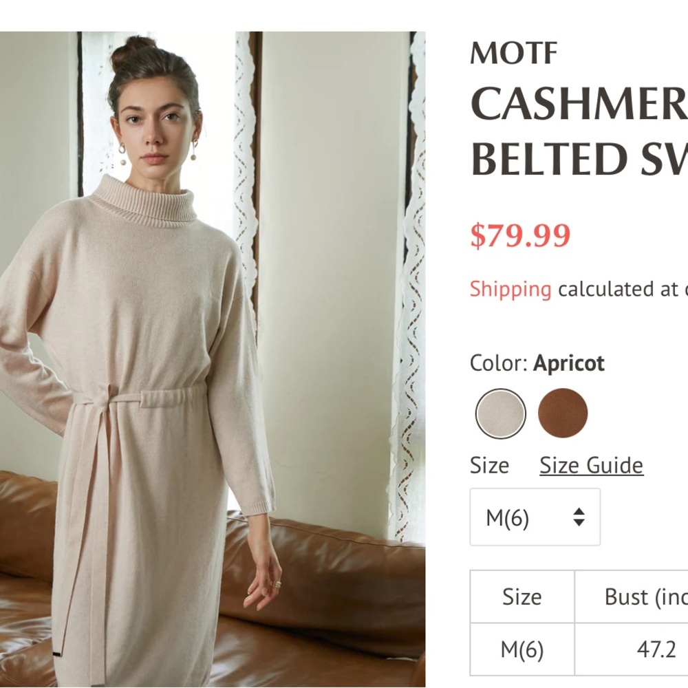 New MOTF Cashmere blend turtle neck sweater dress